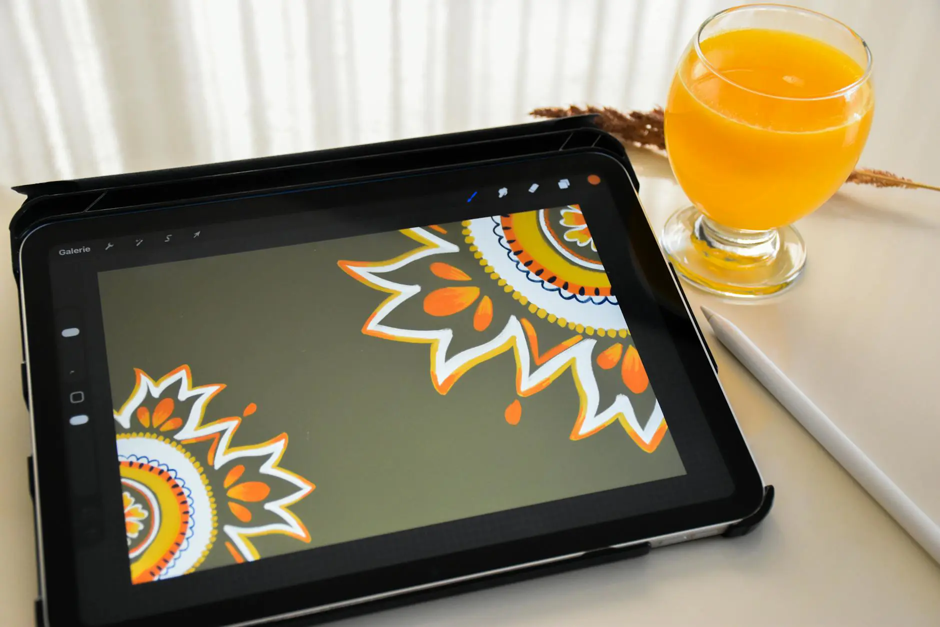 Digital art creation on tablet representing NFT digital assets