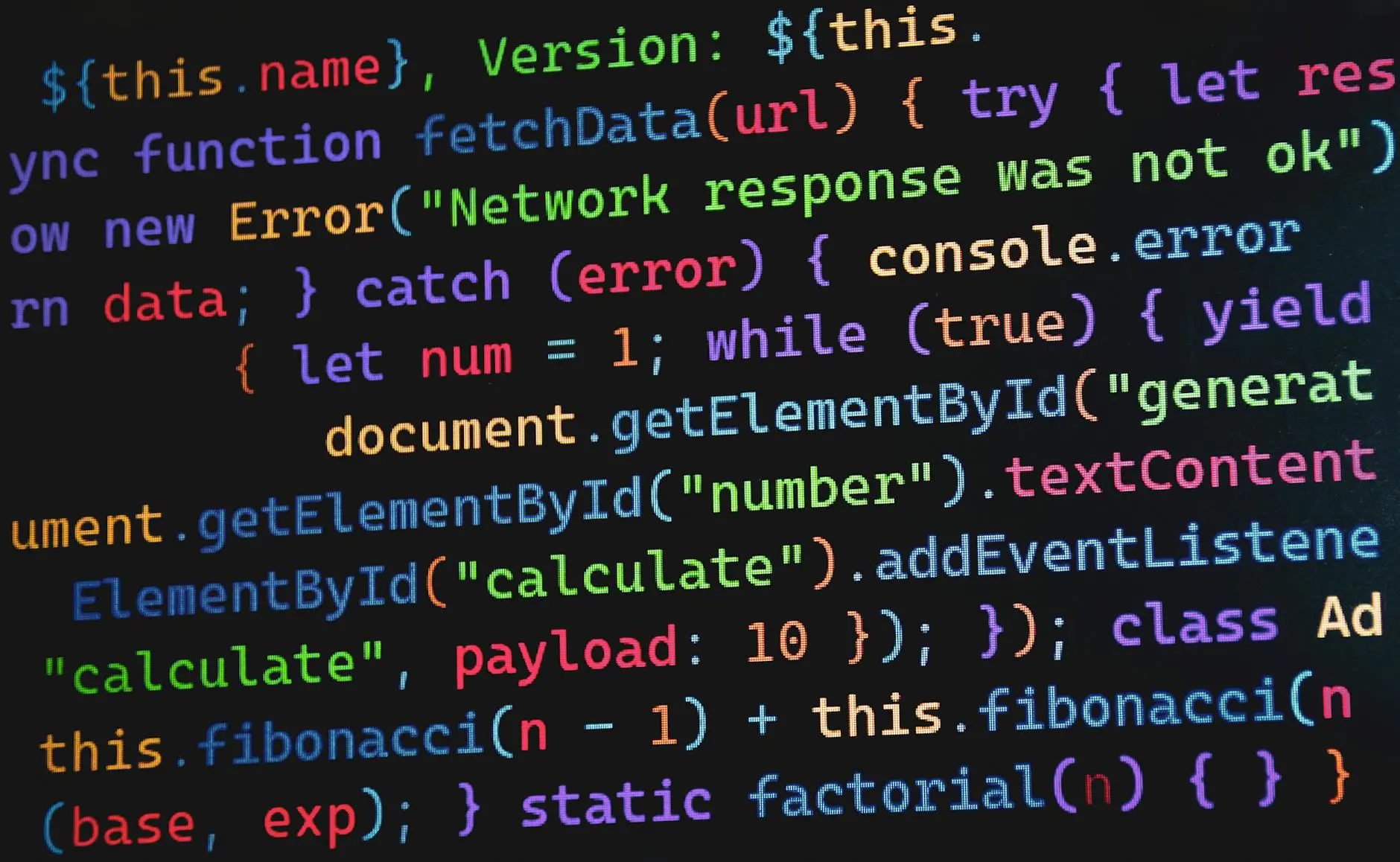 Vue.js JavaScript framework code screen