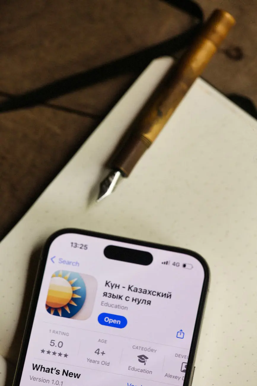 AI-powered language learning app with notebook and pen