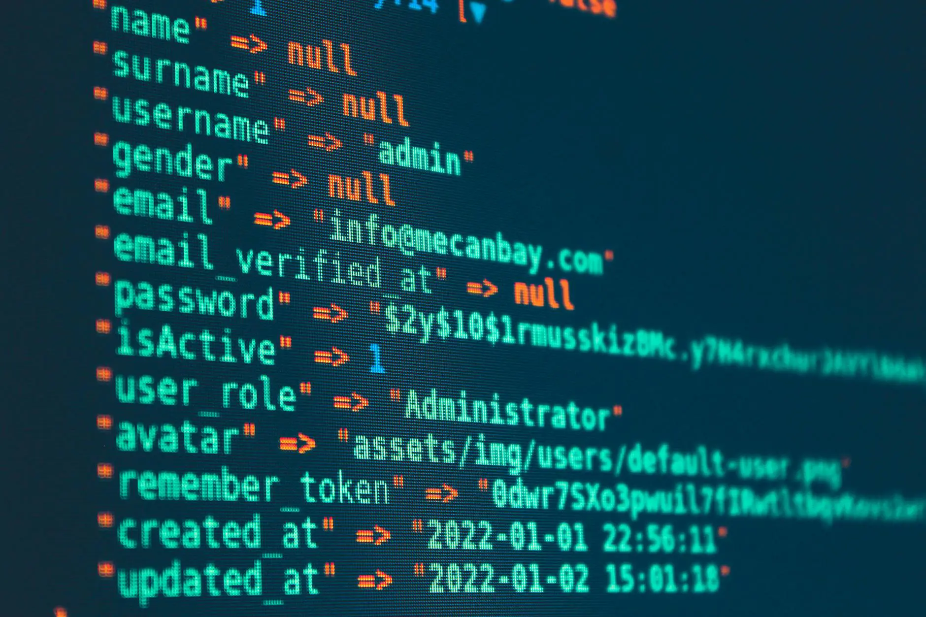 API server programming code on screen