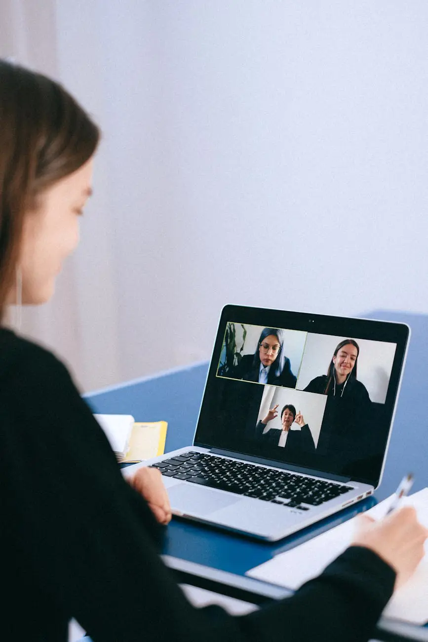 Remote work team participating in a video conference call