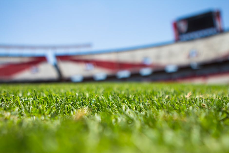 Gündüz Bej Kırmızı Açık Spor Stadyumu Boyunca Yeşil çim